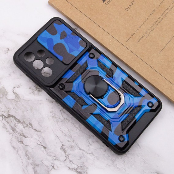 Ударопрочный чехол Camshield Serge Ring Camo для Samsung Galaxy A73 5G Синий / Army Blue
