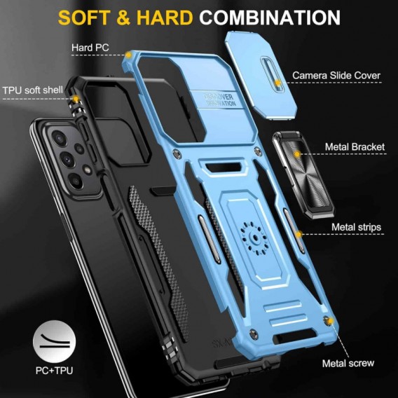 Удароміцний чохол Camshield Army Ring Samsung Galaxy A23 4G Блакитний / Light Blue