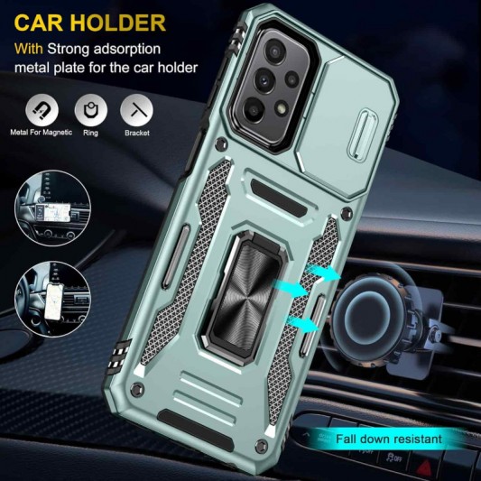 Ударопрочный чехол Camshield Army Ring для Samsung Galaxy A23 4G Зеленый / Light Green - изображение 2