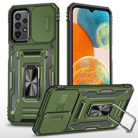 Ударопрочный чехол Camshield Army Ring для Samsung Galaxy A23 4G Оливковый / Army Green