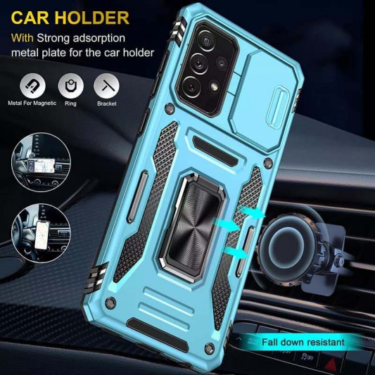 Ударопрочный чехол Camshield Army Ring для Samsung Galaxy A33 5G Голубой / Light Blue - изображение 1