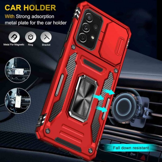 Ударопрочный чехол Camshield Army Ring для Samsung Galaxy A33 5G Красный / Red - изображение 1