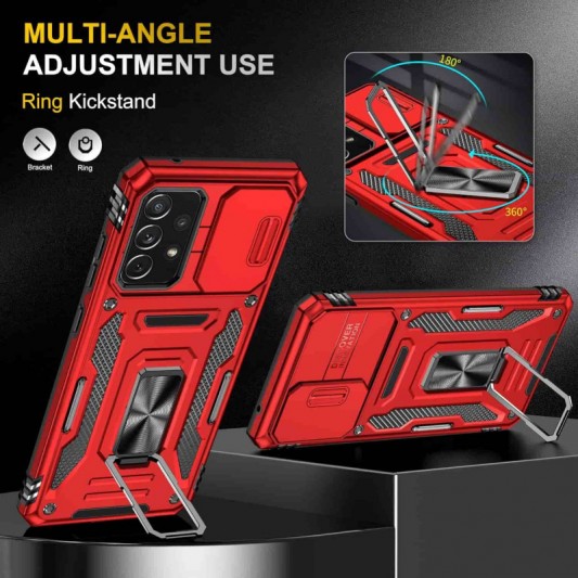 Ударопрочный чехол Camshield Army Ring для Samsung Galaxy A33 5G Красный / Red - изображение 2