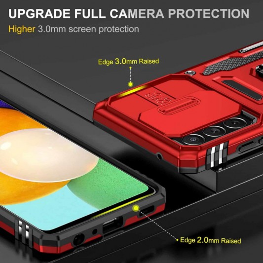 Ударопрочный чехол Camshield Army Ring для Samsung Galaxy A33 5G Красный / Red - изображение 3
