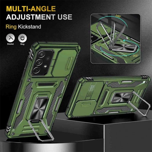 Ударопрочный чехол Camshield Army Ring для Samsung Galaxy A33 5G Оливковый / Army Green - изображение 2