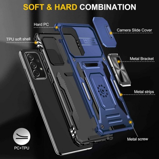 Ударопрочный чехол Camshield Army Ring для Samsung Galaxy A33 5G Синий / Navy - изображение 3