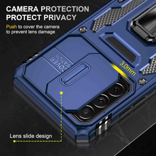 Ударопрочный чехол Camshield Army Ring для Samsung Galaxy A33 5G Синий / Navy - изображение 4