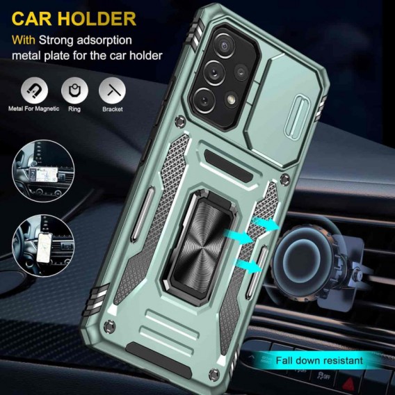 Ударопрочный чехол Camshield Army Ring для Samsung Galaxy A73 5G Зеленый / Light Green