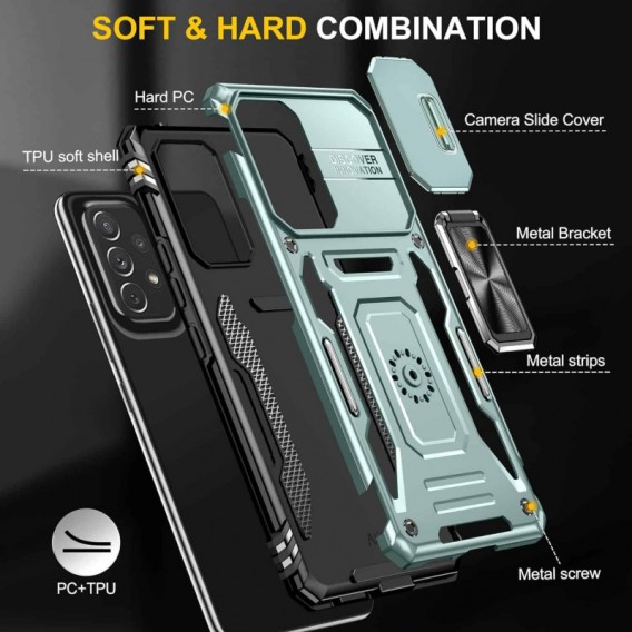 Ударопрочный чехол Camshield Army Ring для Samsung Galaxy A73 5G Зеленый / Light Green