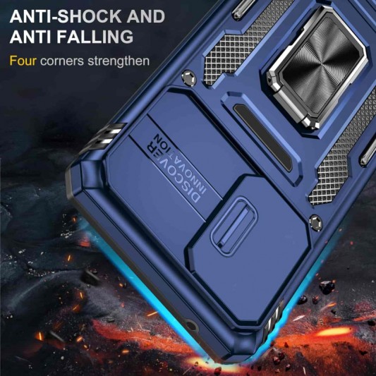 Ударопрочный чехол Camshield Army Ring для Samsung Galaxy A13 4G / A04s Синий / Navy - изображение 2