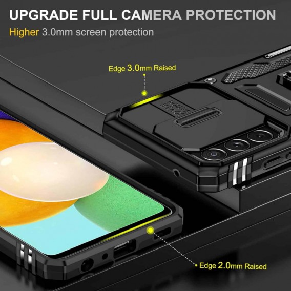 Бронированный чехол для Samsung Galaxy A13 4G - Camshield Army Ring Черный / Black