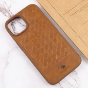 Кожаный чехол для Apple iPhone 14 (6.1"") - Polo Santa Barbara Brown