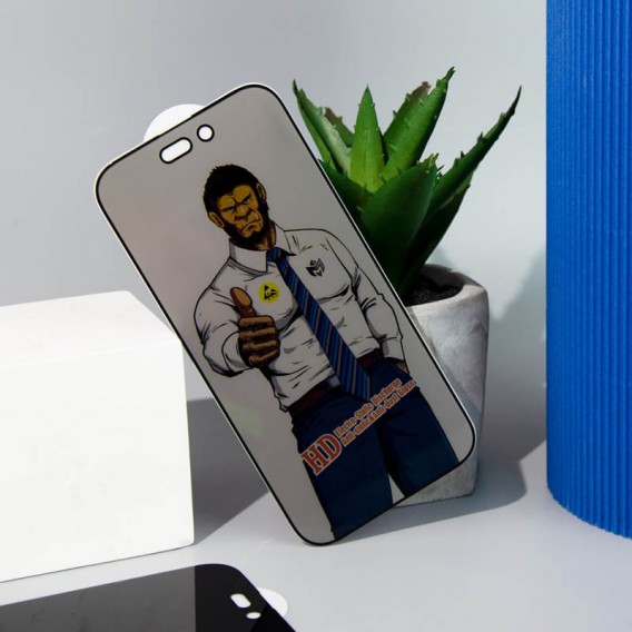 Приватное защитное стекло для Apple iPhone 13 Pro Max / 14 Plus (6.7"") - Privacy 5D Anti-Static (тех.пак) Черный