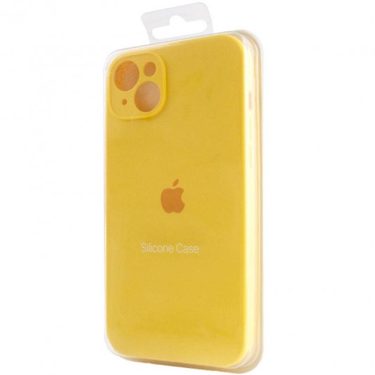 Чохол Silicone Case Full Camera Protective (AA) для Apple iPhone 14 (6.1") Жовтий / Yellow - зображення 6 