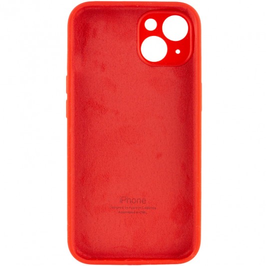 Чехол Silicone Case Full Camera Protective (AA) для Apple iPhone 14 (6.1") Красный / Red - изображение 1