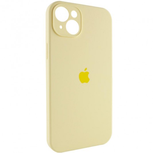 Чехол Silicone Case Full Camera Protective (AA) для Apple iPhone 14 Plus (6.7") Желтый / Mellow Yellow - изображение 1