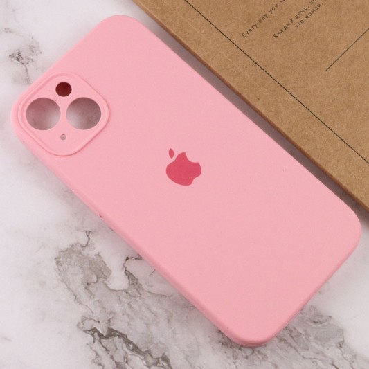 Чехол Silicone Case Full Camera Protective (AA) для Apple iPhone 14 Plus (6.7") Розовый / Light pink - изображение 3