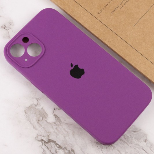 Чехол Silicone Case Full Camera Protective (AA) для Apple iPhone 14 Plus (6.7") Фиолетовый / Grape - изображение 3