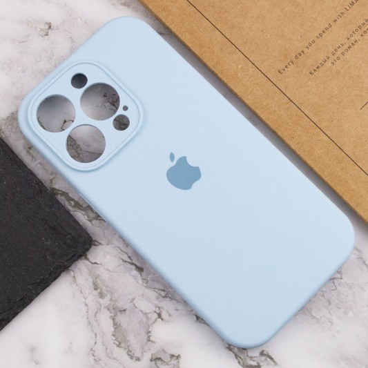 Чехол Silicone Case Full Camera Protective (AA) для Apple iPhone 14 Pro (6.1") Голубой / Sweet Blue - изображение 4
