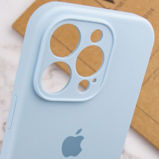 Чехол Silicone Case Full Camera Protective (AA) для Apple iPhone 14 Pro (6.1") Голубой / Sweet Blue - изображение 5