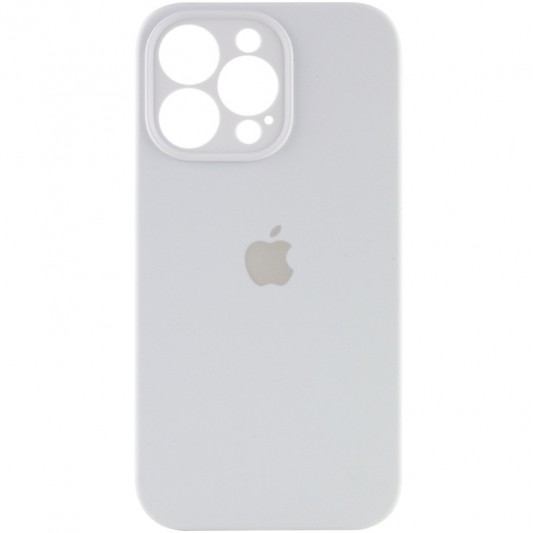 Чехол Silicone Case Full Camera Protective (AA) для Apple iPhone 14 Pro (6.1") Белый / White