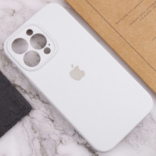 Чехол Silicone Case Full Camera Protective (AA) для Apple iPhone 14 Pro (6.1") Белый / White - изображение 4