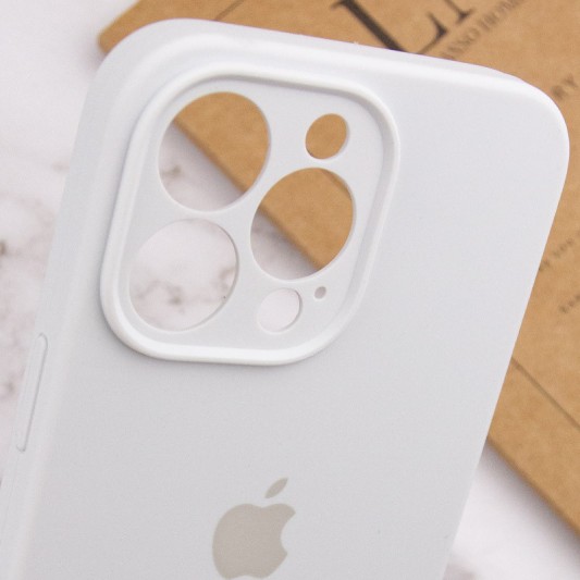 Чехол Silicone Case Full Camera Protective (AA) для Apple iPhone 14 Pro (6.1") Белый / White - изображение 5