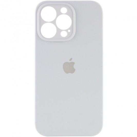 Чехол Silicone Case Full Camera Protective (AA) для Apple iPhone 14 Pro (6.1") Белый / White