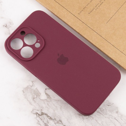 Чехол для Apple iPhone 14 Pro (6.1"") - Silicone Case Full Camera Protective (AA) Бордовый / Plum - изображение 3