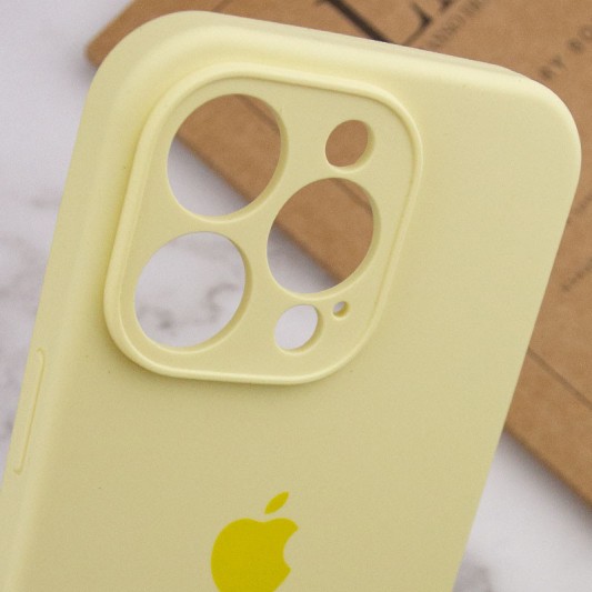 Чехол Silicone Case Full Camera Protective (AA) для Apple iPhone 14 Pro (6.1") Желтый / Mellow Yellow - изображение 5