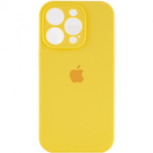 Чехол Silicone Case Full Camera Protective (AA) для Apple iPhone 14 Pro (6.1") Желтый / Yellow