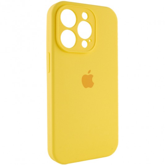 Чехол Silicone Case Full Camera Protective (AA) для Apple iPhone 14 Pro (6.1") Желтый / Yellow - изображение 1