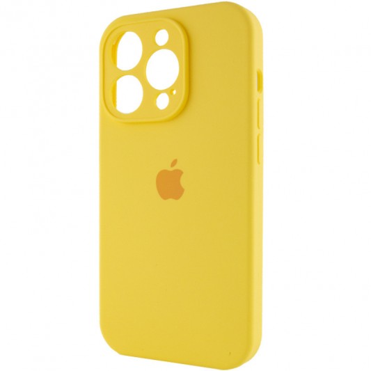 Чехол Silicone Case Full Camera Protective (AA) для Apple iPhone 14 Pro (6.1") Желтый / Yellow - изображение 2