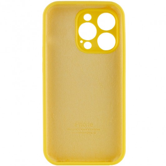 Чехол Silicone Case Full Camera Protective (AA) для Apple iPhone 14 Pro (6.1") Желтый / Yellow - изображение 3