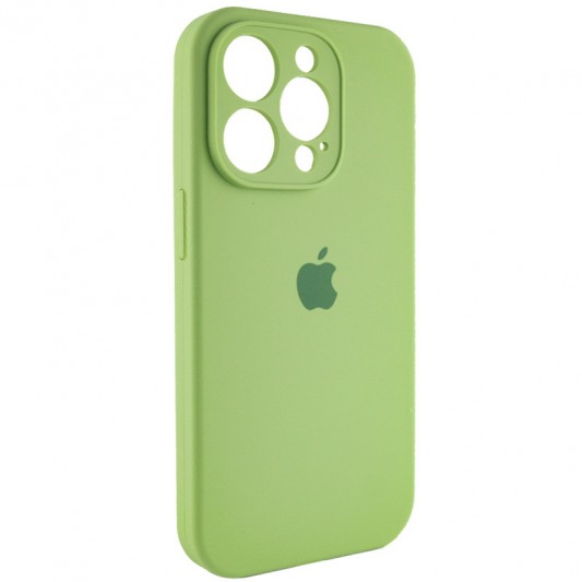 Чехол Silicone Case Full Camera Protective (AA) для Apple iPhone 14 Pro (6.1") Мятный / Mint - изображение 1