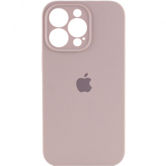 Серый чехол для iPhone 14 Pro с более высокой защитой для камеры, имеющий маркировку AA и оттенком Lavender. Материал — силикон.