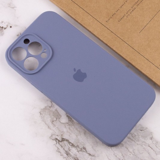Чехол Silicone Case Full Camera Protective (AA) для Apple iPhone 14 Pro (6.1") Серый / Lavender Gray - изображение 3