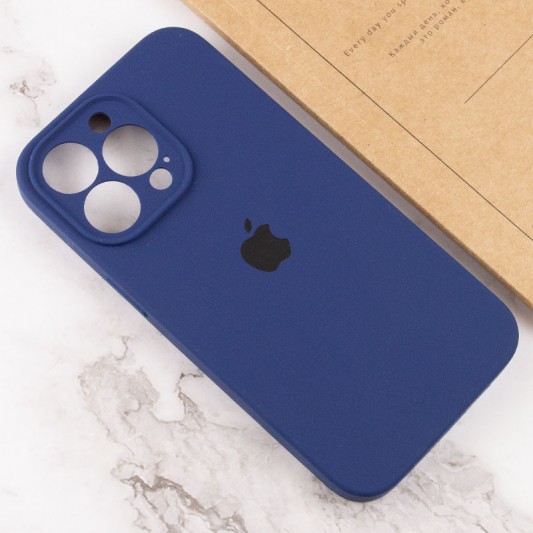 Чехол Silicone Case Full Camera Protective (AA) для Apple iPhone 14 Pro (6.1") Синий / Deep navy - изображение 3