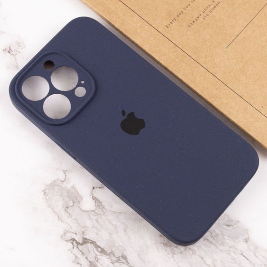 Чехол Silicone Case Full Camera Protective (AA) для Apple iPhone 14 Pro (6.1") Темно-синий / Midnight blue - изображение 3