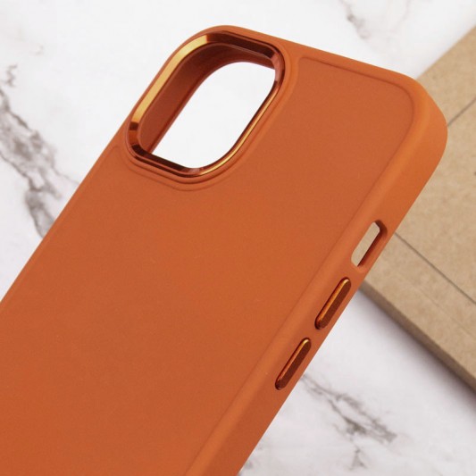 TPU чохол Bonbon Metal Style для Apple iPhone 14 (6.1") Помаранчевий / Papaya - зображення 4 
