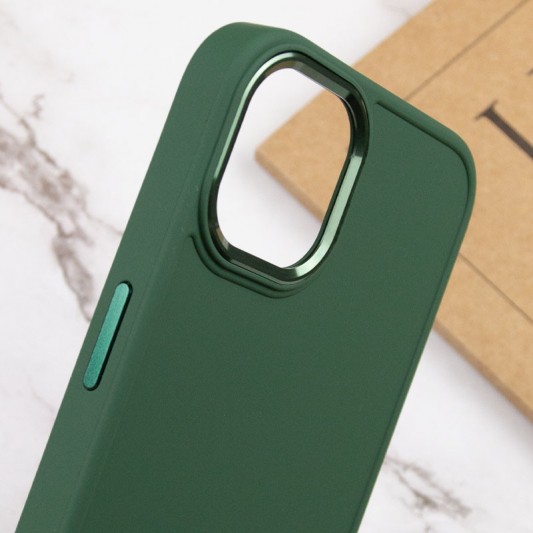 TPU чохол Bonbon Metal Style для Apple iPhone 14 (6.1") Зелений / Army green - зображення 4 