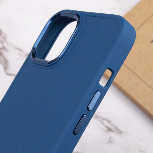 TPU чохол Bonbon Metal Style для Apple iPhone 14 (6.1") Синій / Denim Blue - зображення 4 