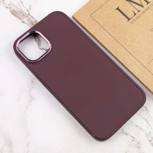TPU чехол Bonbon Metal Style для Apple iPhone 14 (6.1") Бордовый / Plum - изображение 3