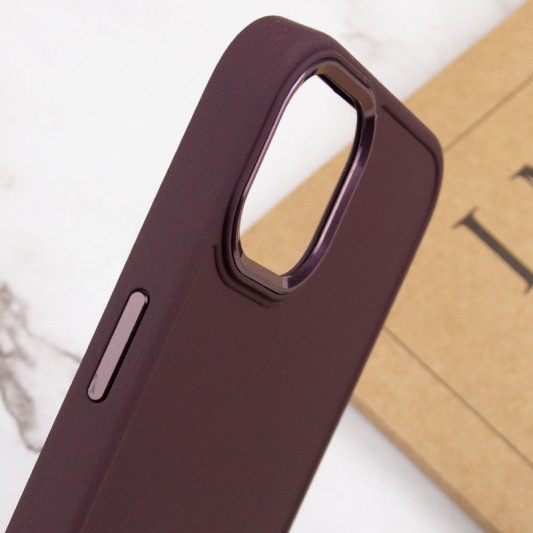 TPU чехол Bonbon Metal Style для Apple iPhone 14 (6.1") Бордовый / Plum - изображение 4