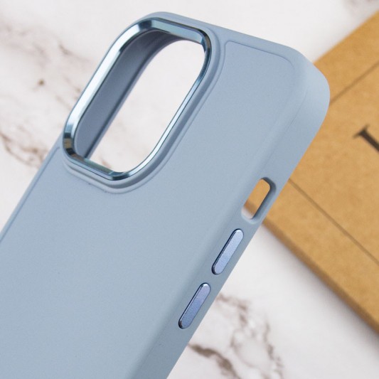 TPU чохол Bonbon Metal Style для Apple iPhone 14 Pro Max (6.7") Блакитний / Mist blue - зображення 4 