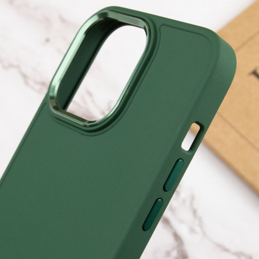 TPU чохол Bonbon Metal Style для Apple iPhone 14 Pro Max (6.7") Зелений / Army green - зображення 4 