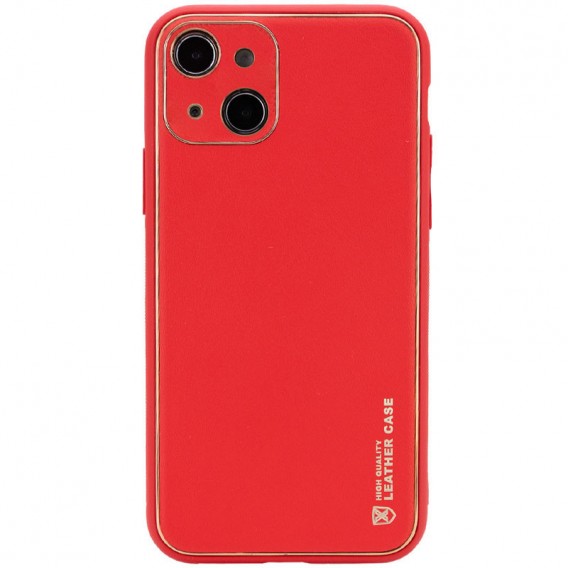 Кожаный чехол для Apple iPhone 14 (6.1"") - Xshield Красный / Red