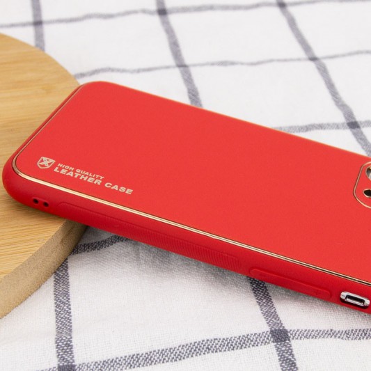 Кожаный чехол Xshield для Apple iPhone 14 (6.1") Красный / Red - изображение 2
