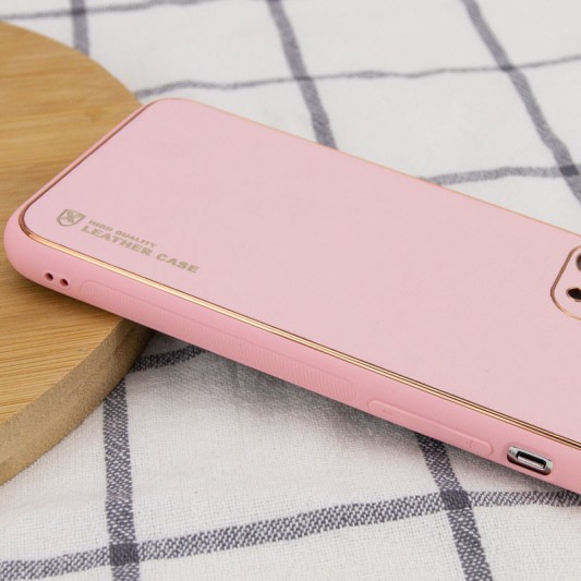Кожаный чехол Xshield для Apple iPhone 14 (6.1") Розовый / Pink - изображение 2