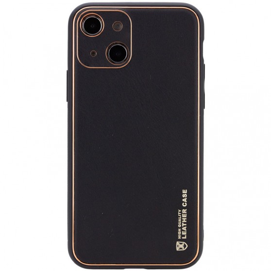 Кожаный чехол Xshield для Apple iPhone 14 (6.1") Черный / Black